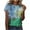 Green, variant on Patlollav Women Tees Under $10, Womens Summer Tops Regular Casual Short Sleeve Flower Print Round Neck Pullover Blouse