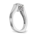 thumbnail image 6 of Solid 14k White Gold Square Solitaire CZ Cubic Zirconia Center Stone with Diamond Side-Stones Engagement Ring Size 5.5, 6 of 8