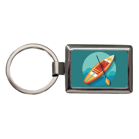 Stand Up Paddle Board Boarding SUP Metal Rectangle Keychain