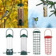 thumbnail image 2 of Bird Feeder with Lid Metal Mesh Bird Feeder Wild Bird Tube Feeders Hanging Suet Ball Holder Feeding Tool for Birds, 2 of 13