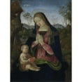 thumbnail image 2 of Pinturicchio 19x24 Black Ornate Framed Double Matted Museum Art Print Titled: Virgin and Child (C. 1490-1500), 2 of 5