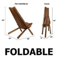 thumbnail image 3 of Excellaz Co., Ltd. DREAMPATIO AMAYA Folding Wooden Outdoor Chair BrownWithCushion, 3 of 5