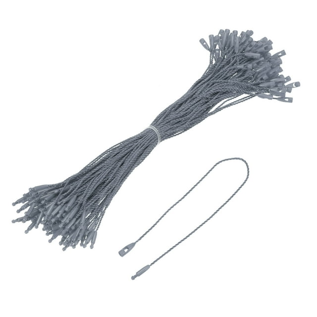 Uxcell Cotton Hang Tag String Snap Lock Price Tag Fastener Ties 100 Pcs Dark Gray 7.8 in