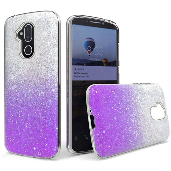 GSA Two Tone Glitter Hybrid Case For Alcatel 7 Folio (Purple)