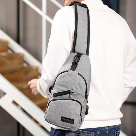 Crossbody Bag Men,Shoulder Bag For Women,Multi-Function Backpack with Adjustable Shoulder Straps Water Bottle Space Sports Travel and Hiking Backpack(Gray)