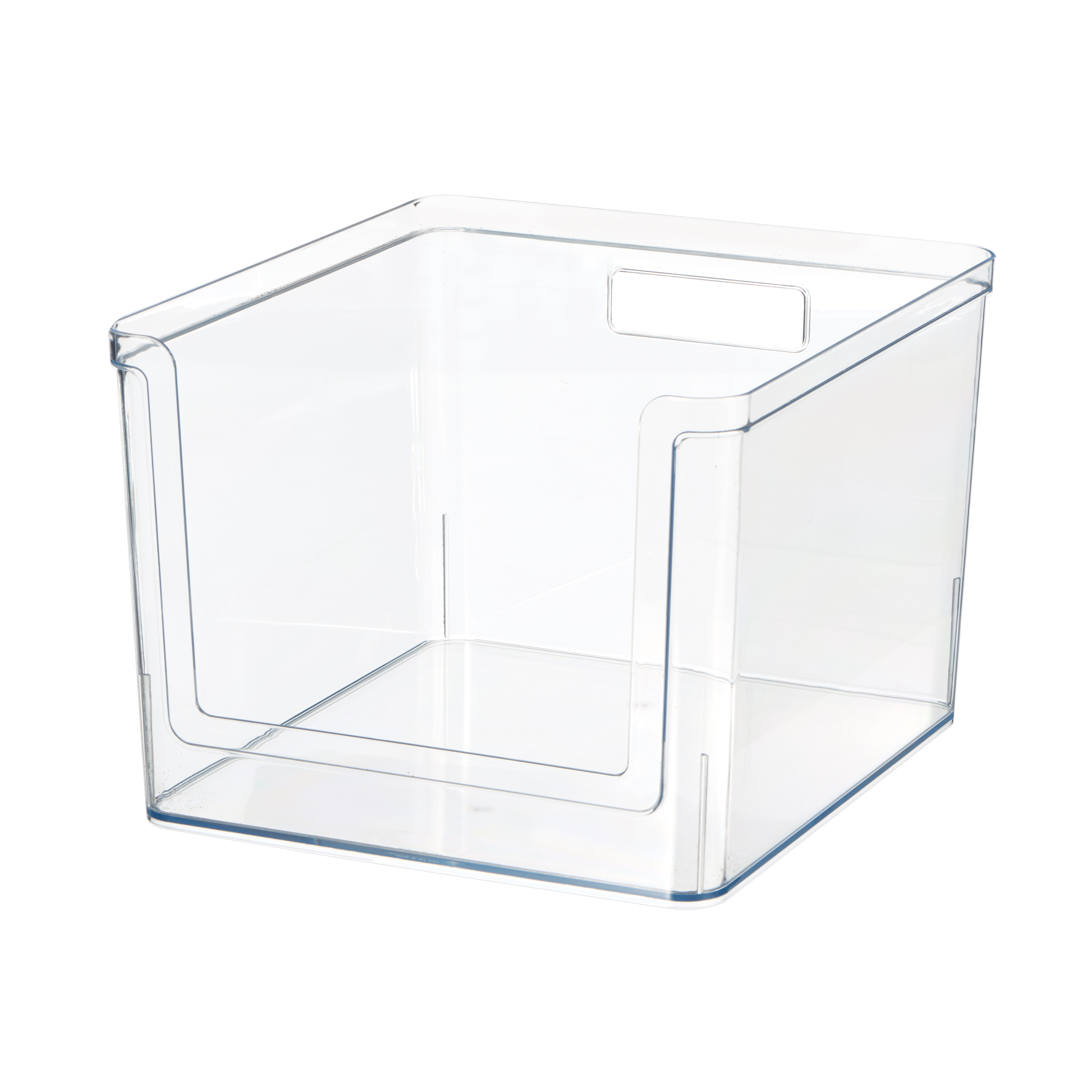 Mainstays Deep Open-Front Pantry Organizer Bin, Clear, 12x10.5x8 photo 1