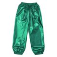 thumbnail image 5 of Doomiva Boys Girls Modern Hip Hop Jazz Dance Outfit Kids Metallic Shiny Short Sleeve T-shirt with Sparkly Jogger Pants Green 180, 5 of 7
