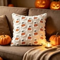 thumbnail image 2 of Clearance Halloween Decor Throw Pillow Covers - 18"x18" Soft Cute Pumpkin Pillow Cover, Halloween Decorations Gift for Spooky Season & Cozy Fall Decor (White), 2 of 6