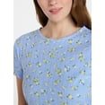 thumbnail image 5 of Joyspun Women’s Pointelle Knit Short Sleeve Sleepwear Tee, Sizes XS-3X, 5 of 6