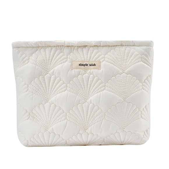 Estuche de maquillaje uekeboag blanco acolchado de algodón Coquette 03White