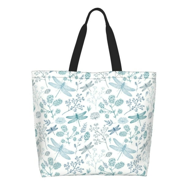 Easygdp Dragonfly Bolsas Tote para Mujer, Bolsos de Hombro para Viaje, Bolsos de Mano de Gran Capacidad para Compras y Trabajo