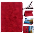 thumbnail image 3 of FJLBDE Case for Xiaomi Redmi Pad 2 11 Inch 2025, Embossed Flower PU Leather Flip Wallet Folio Stand Cover, Red, 3 of 7