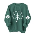 thumbnail image 1 of Tops de Cuello Redondo para las Mujeres San Patricio Día Impreso Manga Larga Suéter de Vacaciones de Invierno, 1 of 6