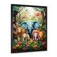 thumbnail image 2 of Designart "African Playground Colorful Nursery Theme III" People Framed Wall Art - Farmhouse Colorful Animal Nursery Hallway Framed Wall Art Decor, 2 of 6