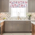 thumbnail image 6 of Pink Purple Flowers Window Valance for Kitchen, Watercolors Spring Floral Abstract Rod Pocket Short Curtain for Small Windows, Light Filtering Decorative Valance, 56 x 16 Inch, 6 of 9
