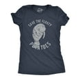 thumbnail image 1 of T-shirt pour Femmes « Save The Floaty Potatoes » Drôle Lamantin Conservation Tee (Bleu Marine Chiné) - m, 1 of 4