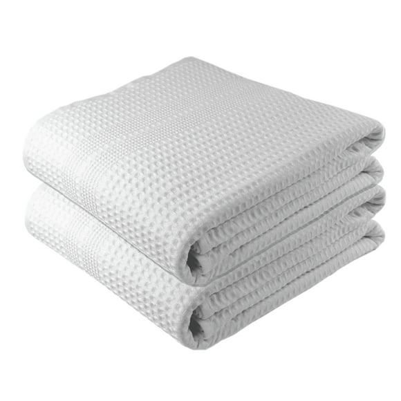 Gilden Tree Waffle Towels Quick Dry Lint Free Thin 2 Pack Bath Sheets 40X80 Oversized Extra Large For Adults Classic Style (White)