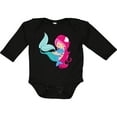 thumbnail image 3 of Inktastic Mermaid And Dolphin, Mermaid With Pink Hair Girls Long Sleeve Baby Bodysuit, 3 of 5