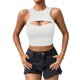 thumbnail image 1 of Camiseta sin mangas con corte informal para mujer, Top ajustado sin mangas de punto acanalado con cuello redondo para verano, 1 of 6