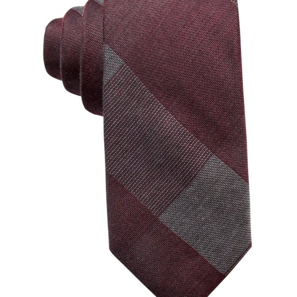Ryan Seacrest Mens Addison Plaid Self-tied Necktie, Red, One Size
