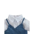 thumbnail image 3 of Kids Toddler Baby Girl Summer Outfit Short Sleeve T-Shirt Dress Tunic Tops with Denim Vest Corset 2pcs Clothes Set, 3 of 8