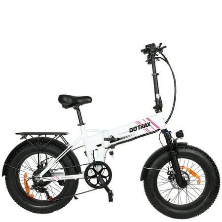 GOTRAX EBE4 Fat Tire Electric Bike 20 In. - 20MPH & 50 Mile Range - 350W Motor - 7 Speed Folding E-Bike