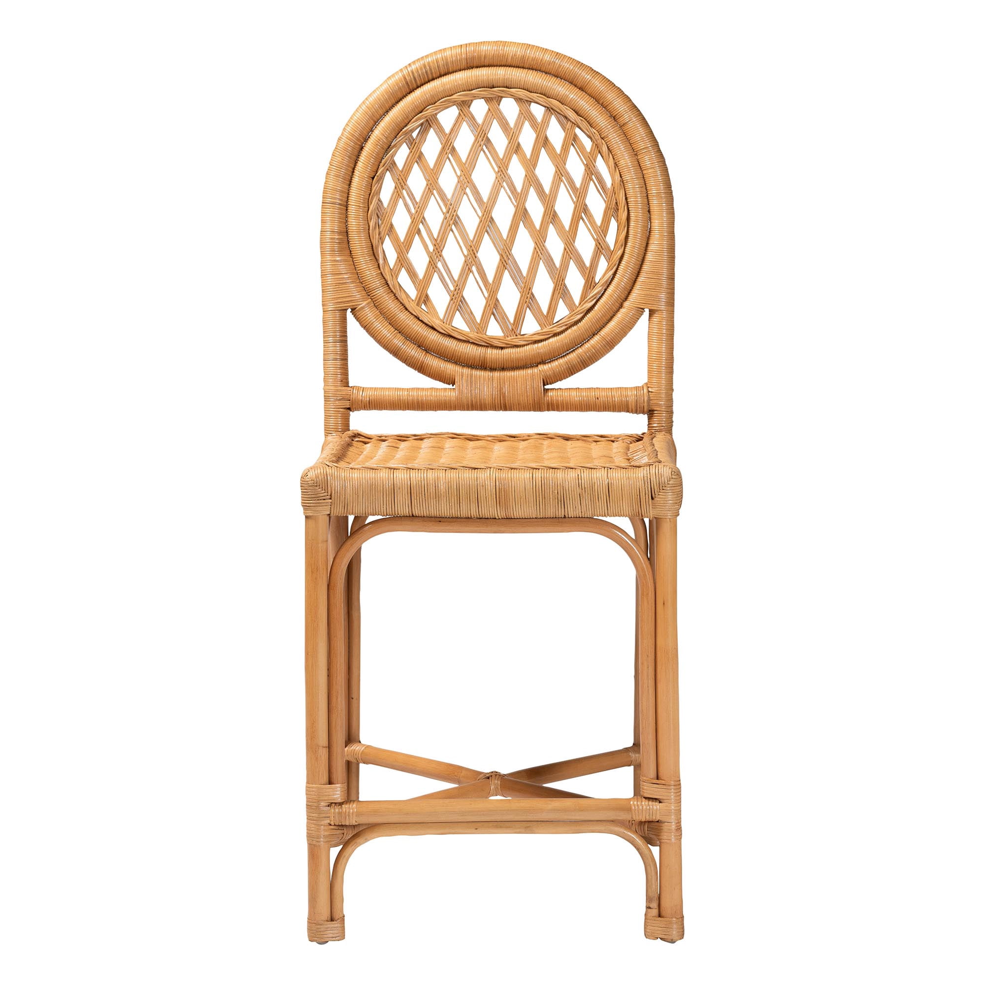 bali & pari Oxford Boho Counter Stool, Counter Height, Seat Height of 24", Light Honey