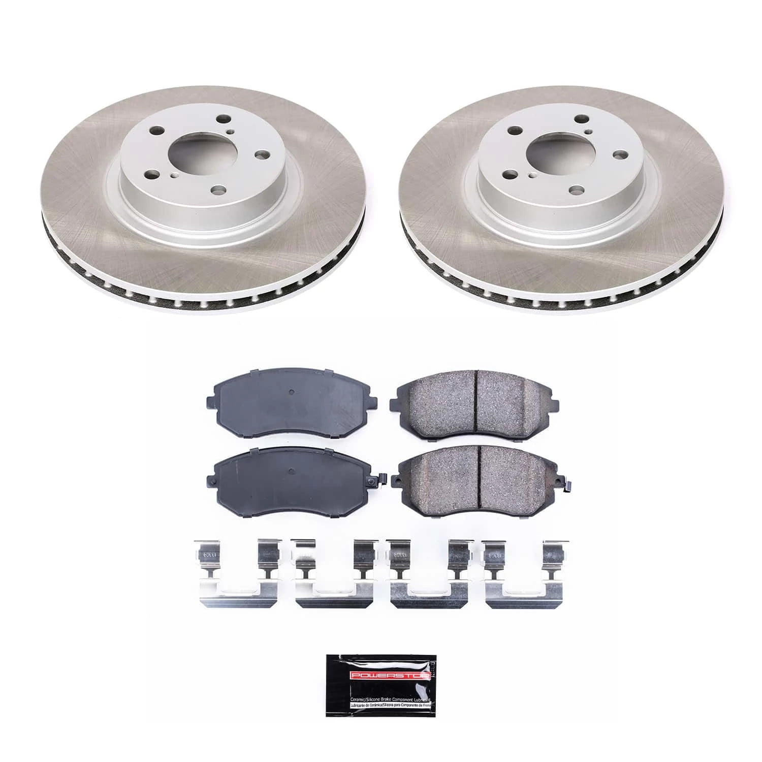 PowerStop Front Semi-Coated Rotor and Low-Dust Ceramic Brake Pad Kit SC1124