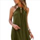 thumbnail image 2 of Vestido Halter de Crochet con Hombros Descubiertos para Mujer, Sin Mangas, con Cuello Halter Metálico y Mangas de Encaje Recortadas Verde S, 2 of 5