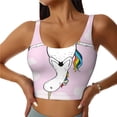 thumbnail image 2 of Uemuo Aerial Yoga for Unicorn Pattern Women's Sports Bra - High Impact Support, Breathable, and Comfortable Athletic Bra for Running, Yoga, and Workouts, 2 of 9