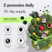 Lemme Greens Daily Superfood Gummies with Probiotics, Berries & Greens Flavored, 60 Count