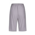 thumbnail image 5 of QATAINLAV Shorts for Women 2025 Fashion Summer Beach Drawstring Knee Length Shorts Solid Color Cotton Linen Bermuda Shorts with Pockets Gray 3XL Sales Today, 5 of 6