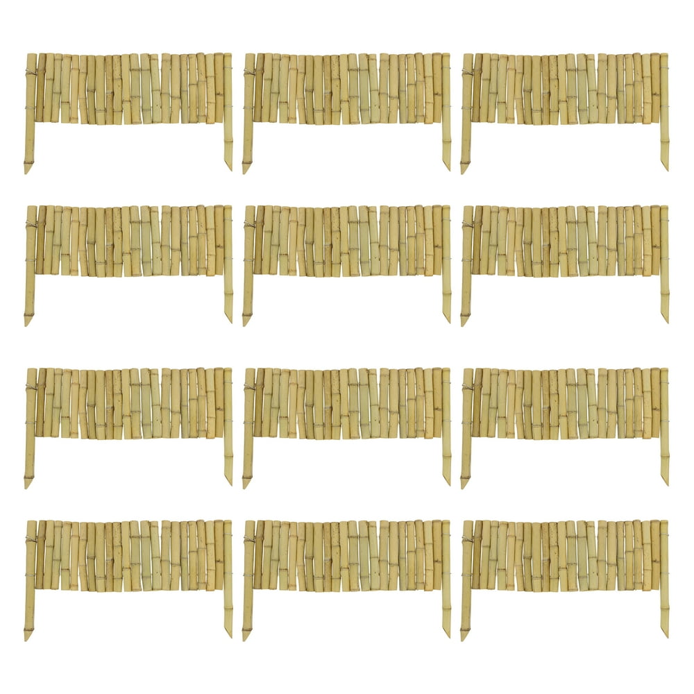 7Penn Bamboo Garden Border Edging 12PK 23in Flexible Bamboo Edging