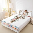 thumbnail image 4 of Feelyou Happy Easter Kids Twin Sheet Sets, Rustic Farmhouse Twin Fitted Sheet, Pink Watercolor Floral Flat Sheet, Lightweight Room Decor, 3pcs, 4 of 7