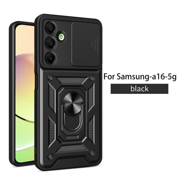 Xilaimitoo for Samsung Galaxy A16 5G Case, A16 Case with Slide Camera Cover, Military-Grade Phone Case with Upgrade Kickstand for Samsung A16, Black