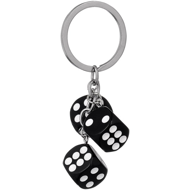 Llavero de aleación con colgante de dados, colgante para mochila, llavero único, detalle para fiestas