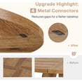 thumbnail image 5 of Tribesigns 47-Inch Round Wooden Conference Table for 4-6 People, Modern Meeting Room Table with Thick Tabletop, Wood Base, and Adjustable Foot Pads, Brown, 5 of 5