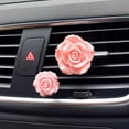 thumbnail image 3 of 1 Pair of Clip Style Car Perfume Base Rose Shape Aromatherapy Solid Perfume Diffuser Auto Vehicle Inner Dashboard Decoration Festive Gift (Pink, Large and Small Style), 3 of 8