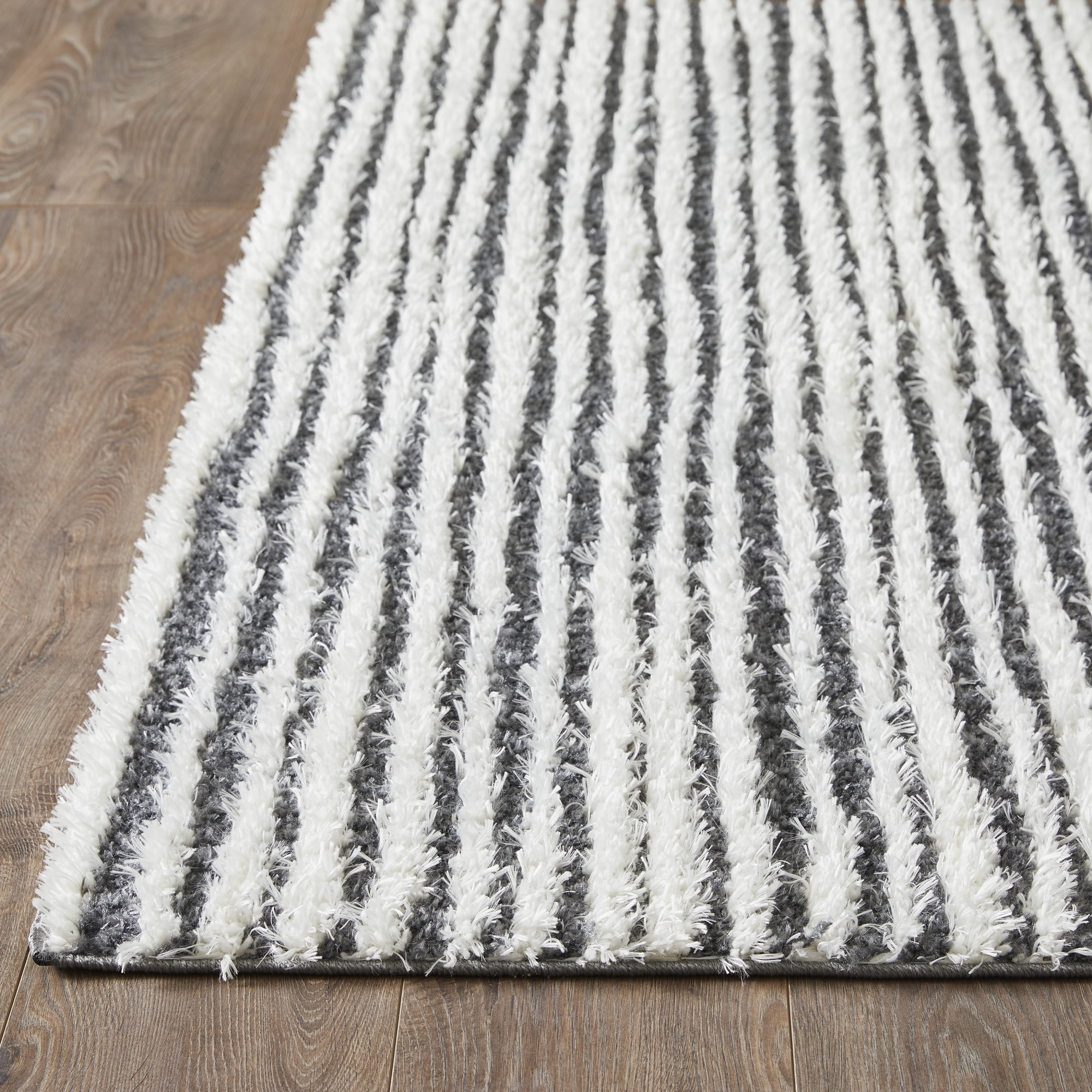 Loomaknoti Vemoa Altomarze 2' x 7' Blue Stripe Indoor Runner Rug