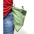 thumbnail image 4 of Laklulu Bolsa de lona encerada de cuero, bolsa de forrajeo al aire libre con cordón (plegable), bolsa de cinturón para recolectar rocas, recoger s, cazar hongos, frutas y verduras (caqui), 4 of 6