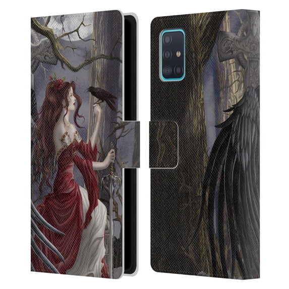 Head Case Designs Officially Licensed Nene Thomas Deep Forest Dark Angel Fairy with Raven Leather Book Wallet Case Cover Compatible with Samsung Galaxy A51 (2019)