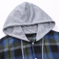 thumbnail image 4 of Mens Flannel Plaid Shirt Jacket 2023 Spring Fall Hoodies for Men Casual Loose Button Down Buffalo Plaid Hooded Coat, 4 of 4