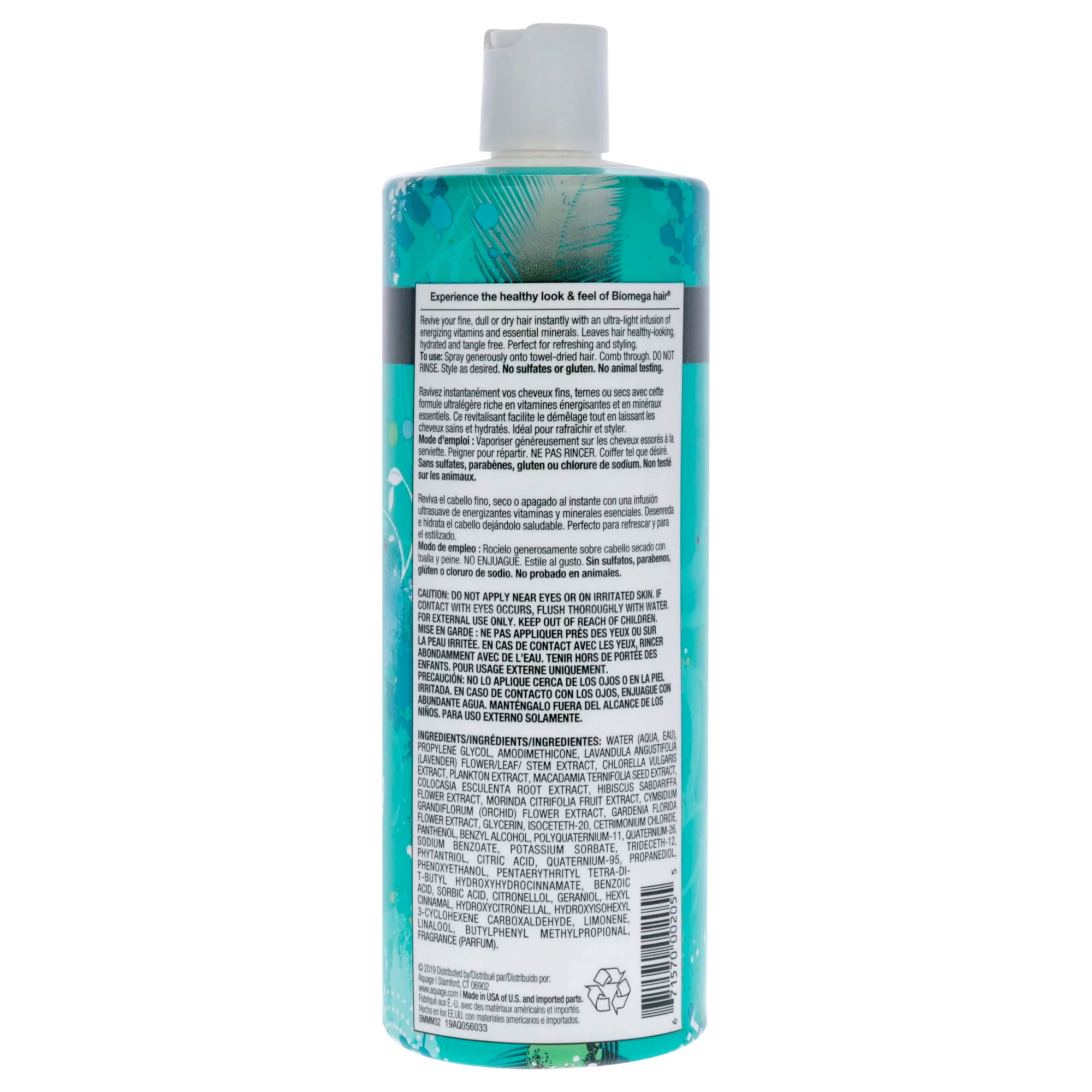 Aquage Biomega Moisture Mist Leave In Conditioner, 32 oz - Pack of 2