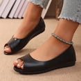 thumbnail image 5 of Women's Peep Toe Ballet Flats with Bow, Slip-On Casual Shoes, 5 of 8