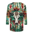 thumbnail image 6 of JTZGDY Western Shirts for Women Plus Size Ethnic Style Tops Plus Size 3/4 Lenght Sleeve Vintage Bleached Crewneck Tunic Tees Loose Oversied Graphic Tshirt Tops Multicolor#10 M, 6 of 6