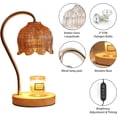 thumbnail image 2 of GEEZO Fragrance Candle Warmer Lamp with 2 Bulbs Electric Candle Warmer with Timer & Dimmer for Home Decor Wax Melt for Small Large Size Jar Candles Retro Wooden Base, 2 of 7
