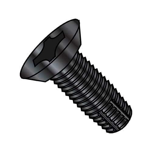 6-32X5/16 Phillips Flat Undercut Thread Cutting Screw Type F Fully Threaded Black Oxide (Pack Qty 10,000) BC-0605FPUB