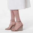 thumbnail image 2 of YDN Women Classic Wedge High Heel Square Open Toe Sandals Doubel Strap Ankle Buckle Slide Pumps Summer Dressy Shoes Size 16 Gray, 2 of 4