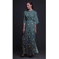 thumbnail image 5 of Bimba Rayon Leaf Floral Ladies Long Gown Boho Beach Cocktail Party Maxi SlitÂ&nbsp;Dress-Medium, 5 of 6