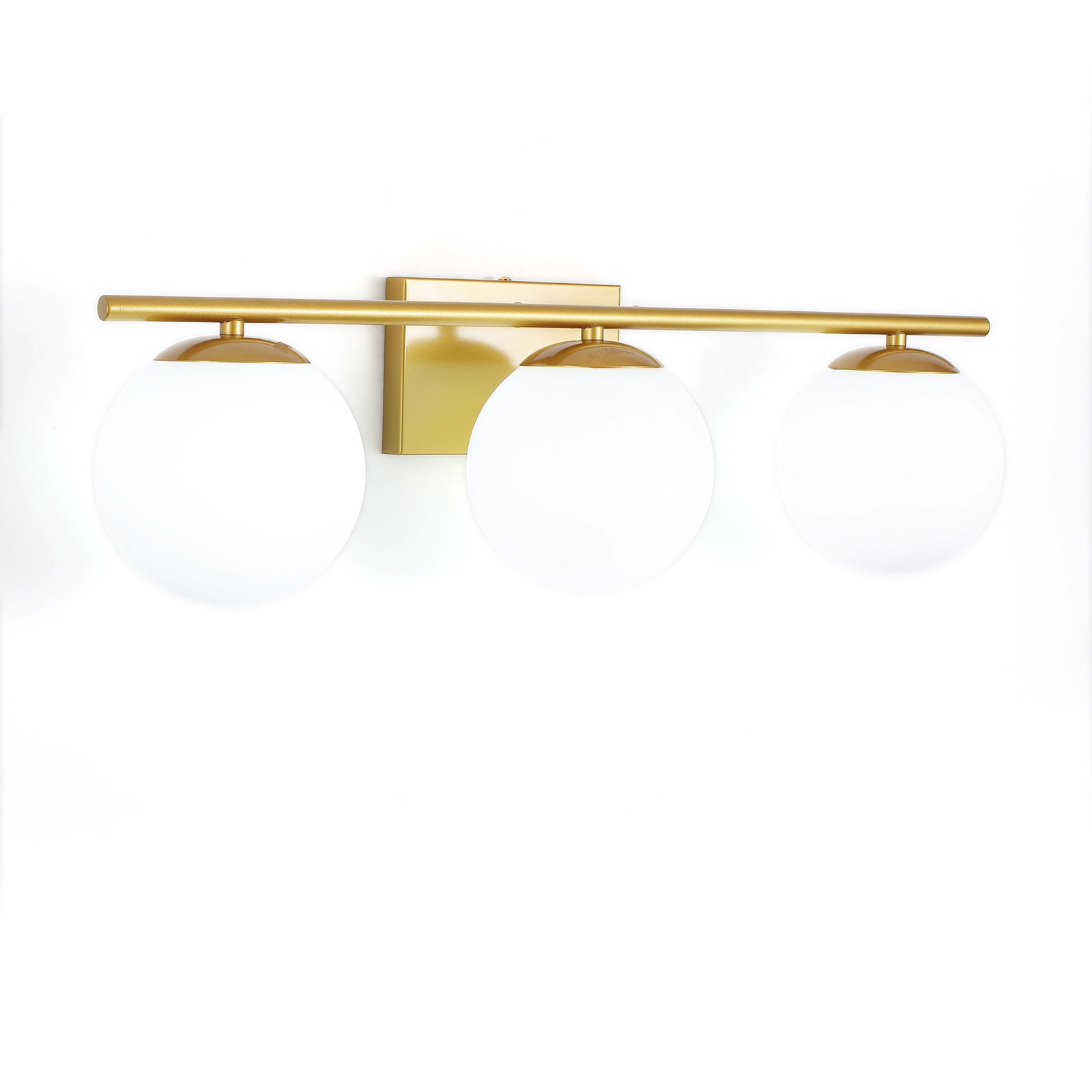 Farmhouse Bathroom Vanity Wall Light Fixture Industrial Rustic Milk White + Gold Used for Bathroom, mMrror-front, Murals, Vanity Table, Art Display, etc.